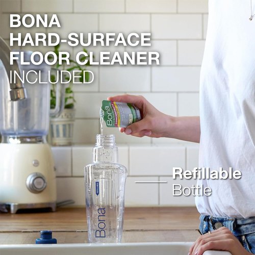Bona Spray Mop Air - Lightweight Multi-Surface Mop with Lemon Mint Cleaner & Microfiber Pad