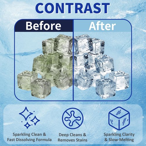 STREALE Ice Machine Cleaner Maker and Descaler - 24 Ice Maker Cleaner Tablets Compatible with All Major Brands, Nickel Safe Descaler Countertop Portable Commercial Icemaker Cleaning Solution