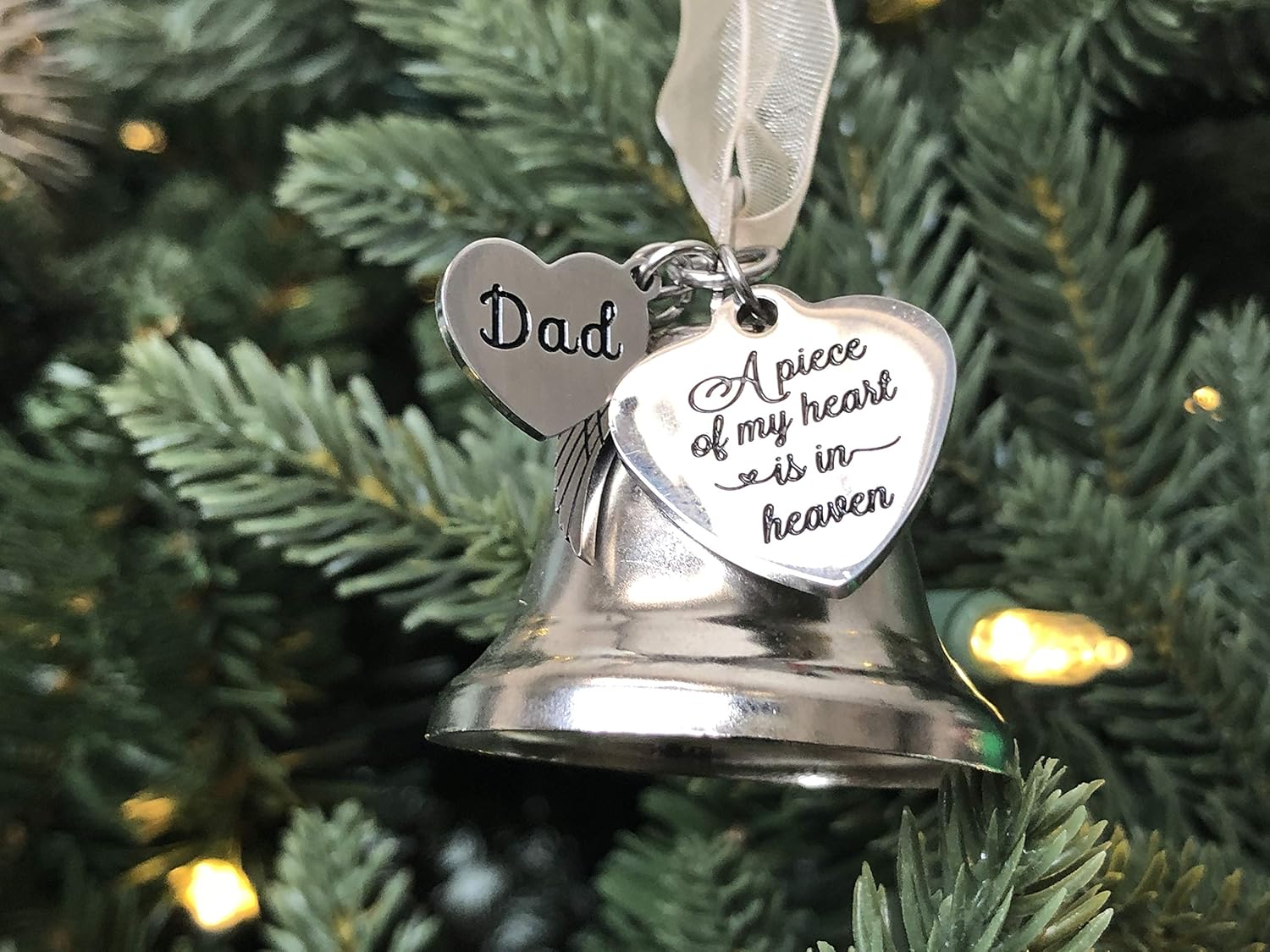 Memorial Christmas Ornament for DAD & MOM - Heartfelt Remembrance Bell | Sympathy Gift for Grieving Families