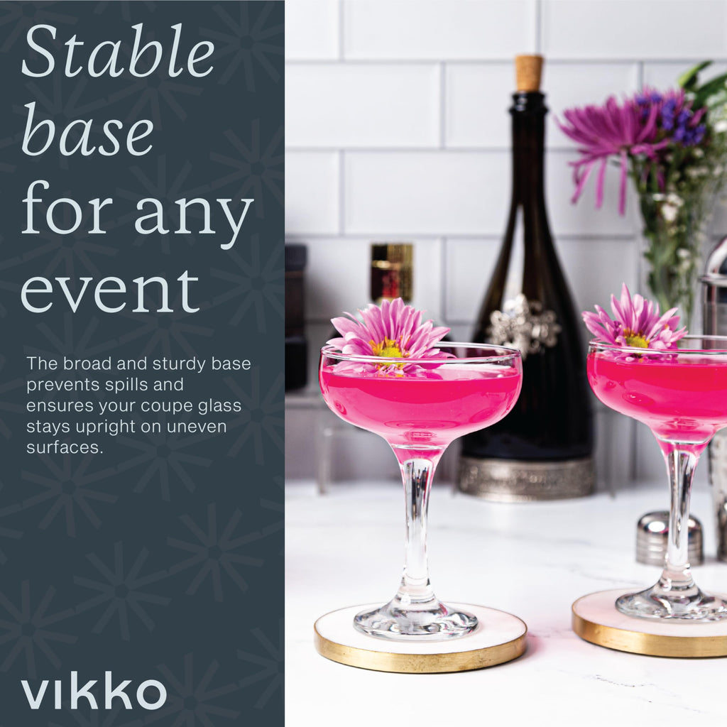 Vikko Martini Glass Set of 12, Bulk Martini Glasses 8.5 Ounce, Coupe Glasses with Stem, Cosmopolitan Glasses for Martini, Vodka and Cocktails
