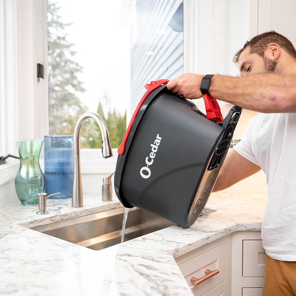 O-Cedar EasyWring Microfiber Spin Mop System - Includes 2 Extra Refills | Red/Gray Color