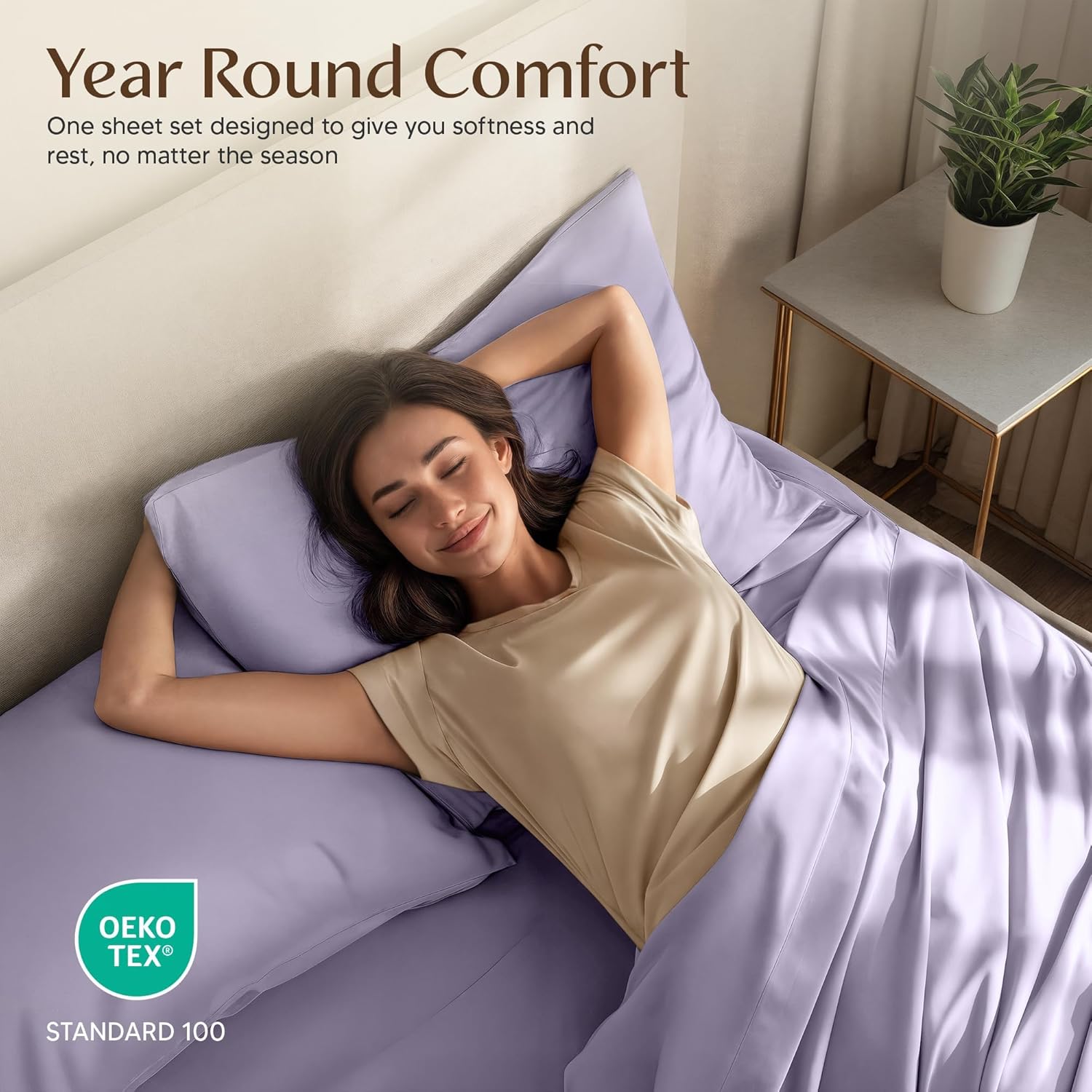 Utopia Bedding Twin Sheet Set - Soft & Breathable Microfiber, 3-Piece Bed Sheets, Oeko-Tex Certified (Lavender)