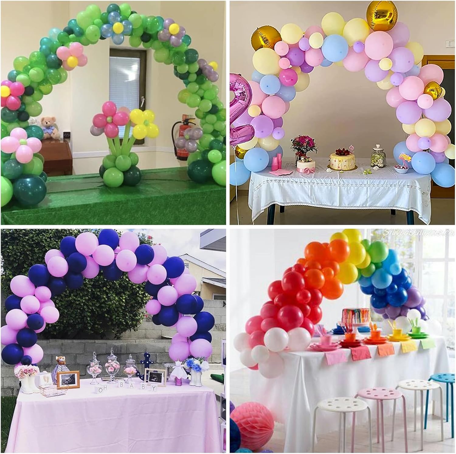 RUBFAC Balloon Arch Kit - Adjustable Black Stand for Table Decorations | Perfect for Parties & Events
