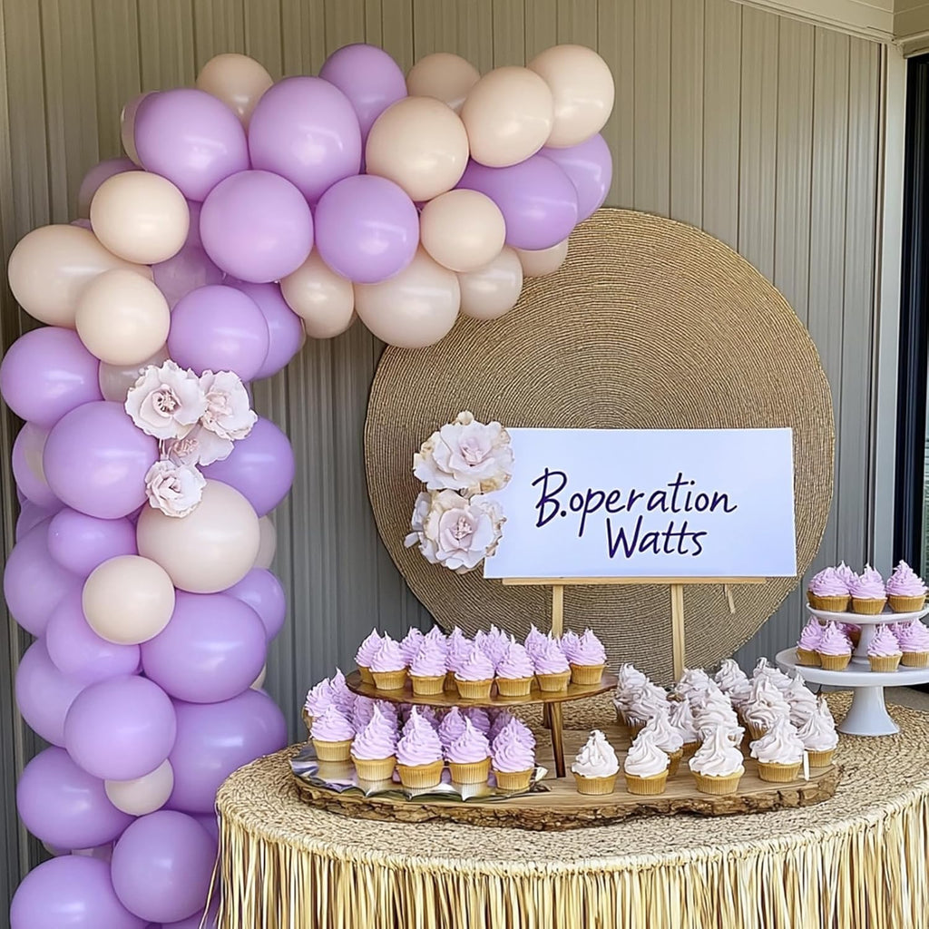 RUBFAC Lavender Purple Balloons - 105pcs in 5/10/12/18 Inches | Perfect for Birthday, Baby Shower & Wedding Decor