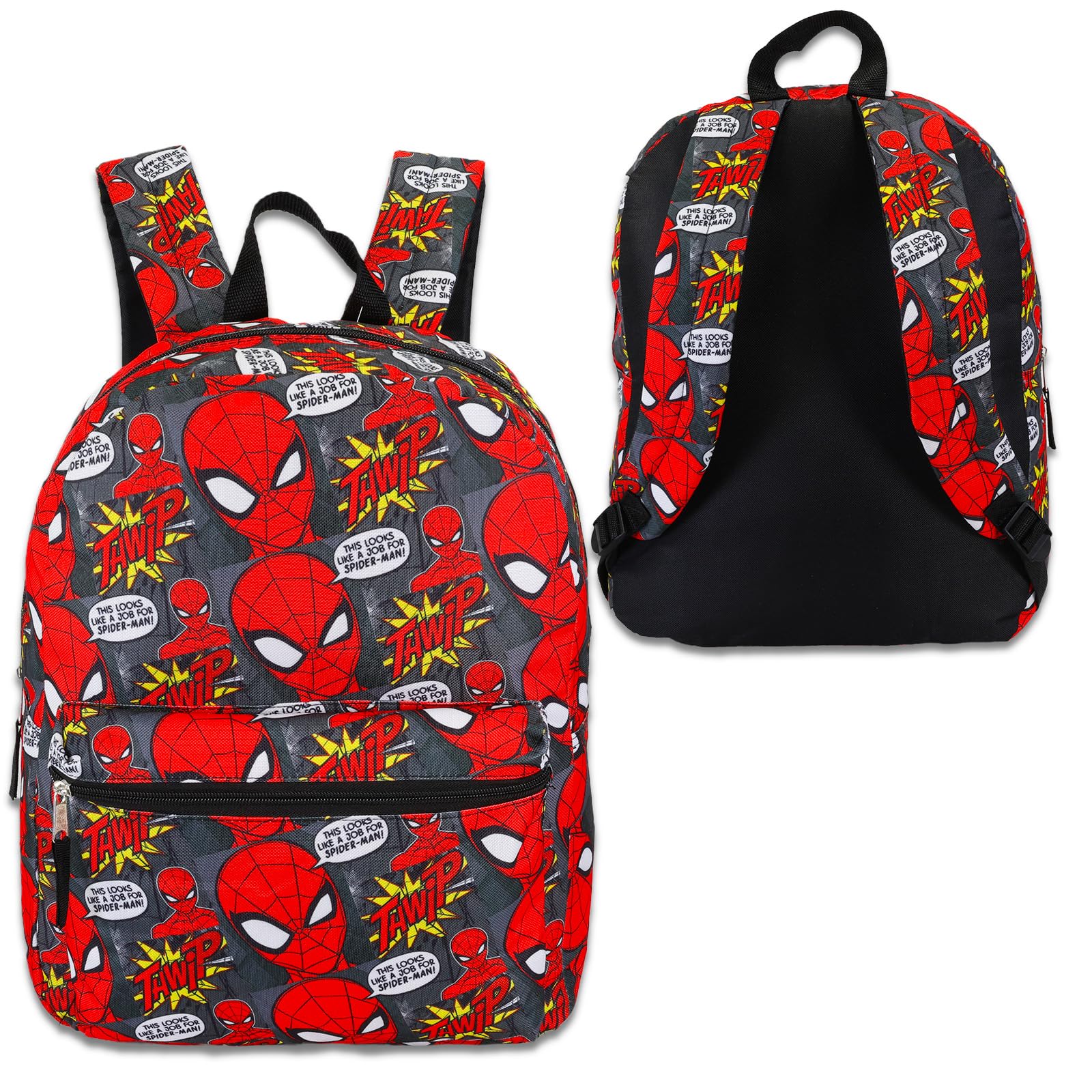 Spiderman Backpack Set - Bundle of 16 Inch Spide-Man School Backpack, Stickers, More | Back to School Supplies for Kids 7-8