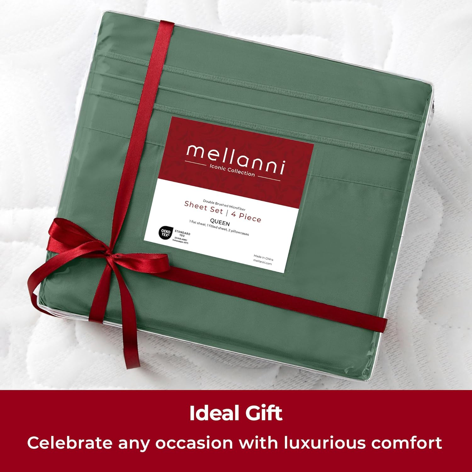 Mellanni Extra Deep Twin Sheets - Hotel Luxury Ultra Soft Cooling Bedding - Wrinkle & Stain Resistant (Twin, Emerald Green)
