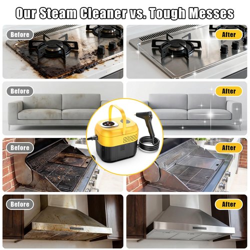DXD Handheld Steam Cleaner,New Generation 2500W High Pressure Steam Cleaner for Home,1700ML Large Tank Portable Steamer for Cleaning,10s Rapid Heating,21pcs Accessories,for Car,Home Grease Detailing