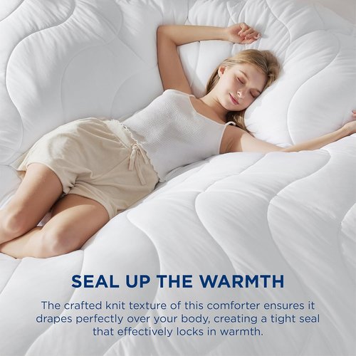 Bedsure Queen Duvet Insert - Ultra Soft Lightweight Down Alternative Comforter | Machine Washable White, 88x88 Inches