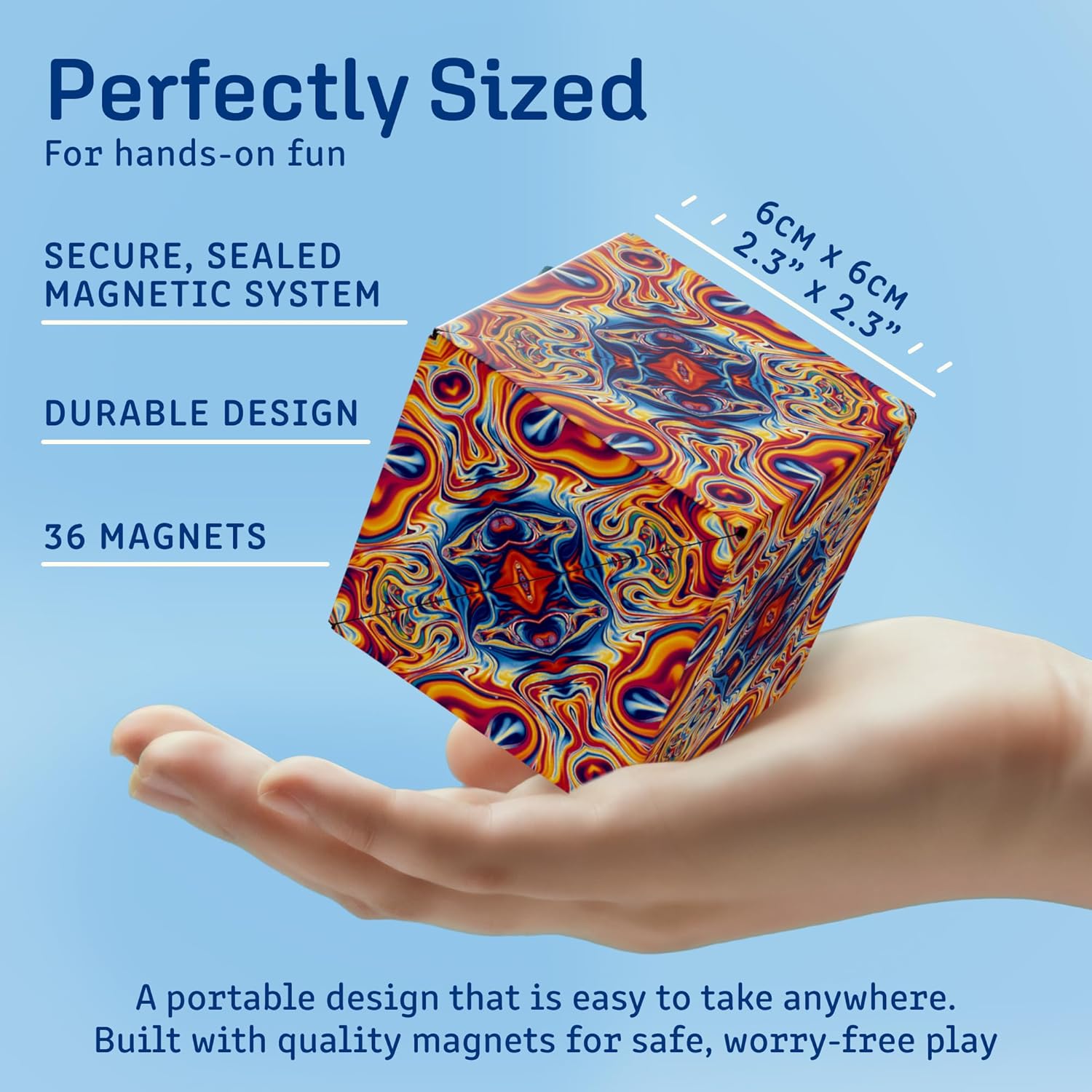 Shashibo Shape Shifting Box - Award-Winning STEM Fidget Toy with Ultra-Strong Magnets | Transforms Into 100+ Shapes - Perfect Sensory Gift for All Ages (Spaced Out)
