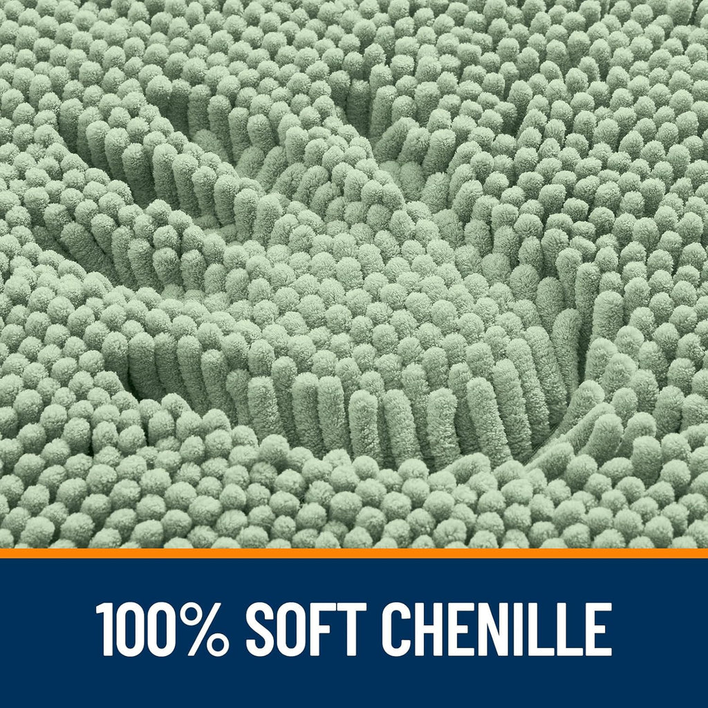 OLANLY Large Bath Rugs - Extra Soft Chenille, Quick Dry & Machine Washable | 44x32 Sage Green