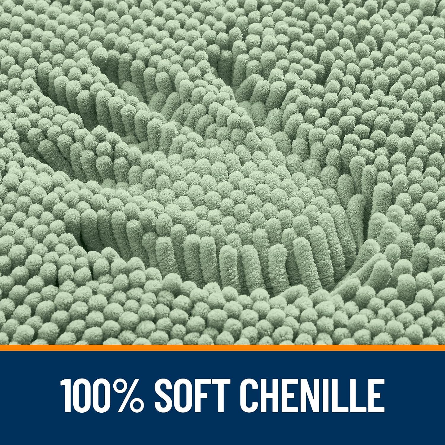 OLANLY Large Bath Rugs - Extra Soft Chenille, Quick Dry & Machine Washable | 44x32 Sage Green