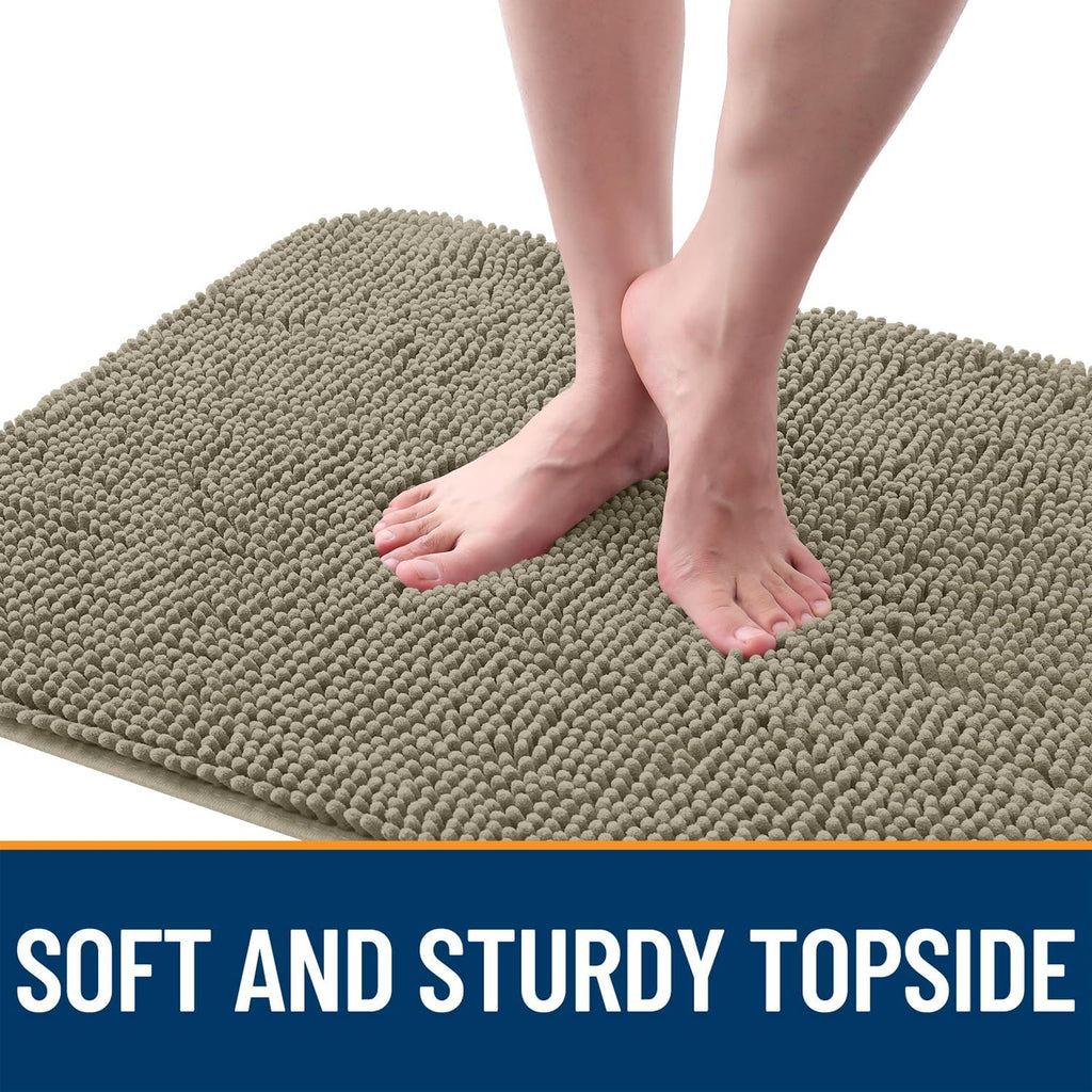 OLANLY Dog Door Mat - Absorbent Non-Slip Washable Doormat for Muddy Paws | 59x20, Warm Taupe