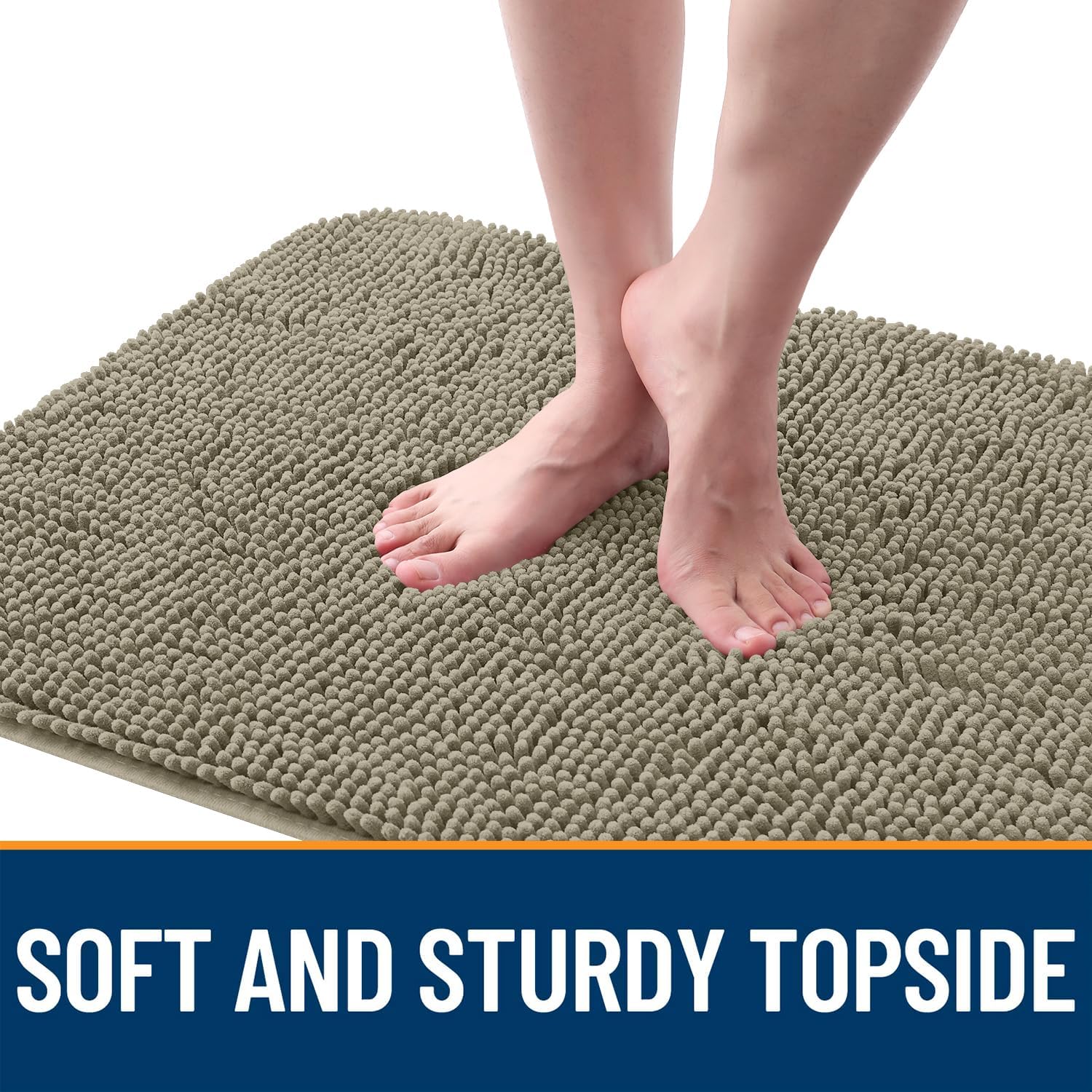 OLANLY Dog Door Mat - Absorbent Non-Slip Washable Doormat for Muddy Paws | 47x20 Warm Taupe