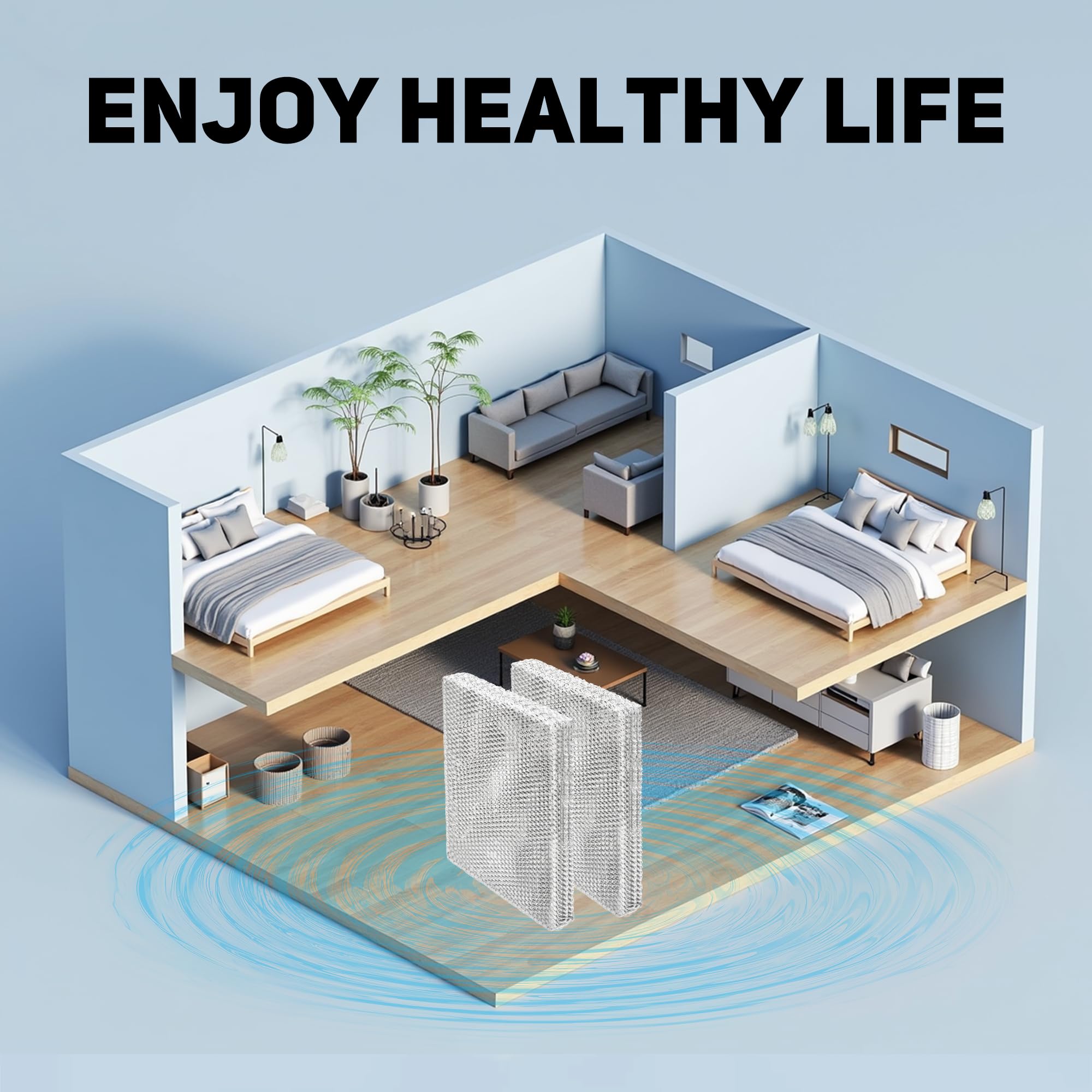 TOMOON 35 Water Panel Replacement for April. aire Humidifier, Aluminum Material Compatible with 700 600 300 350 360 560 560A 568 600A 600M 700A 700M 760 760A 768,2 Pack