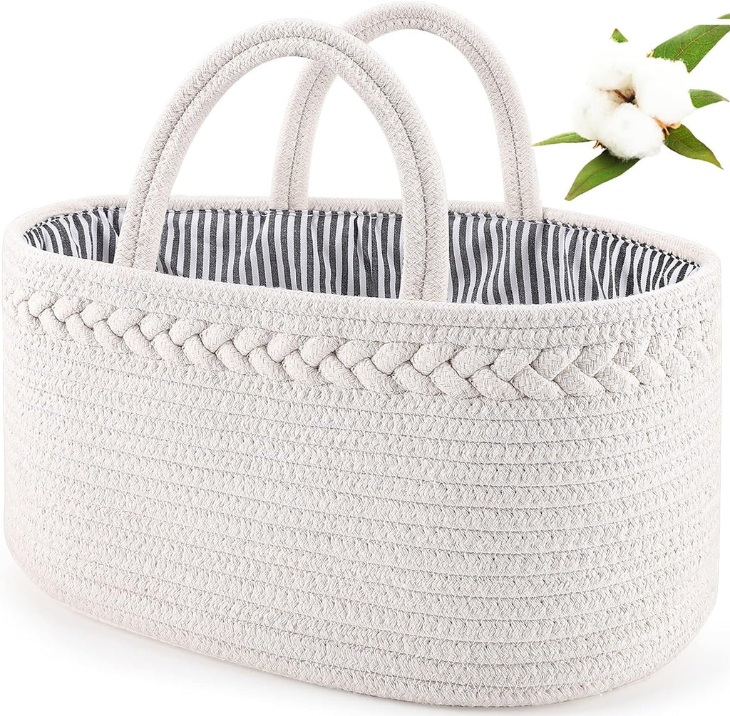 ABenkle Baby Diaper Caddy - Stylish Nursery Storage Bin & Car Organizer for Diapers & Wipes