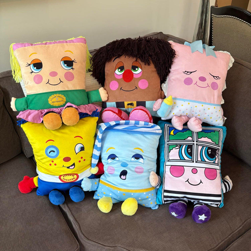 Pillow People: PJ Sandman Plush - 2-in-1 Toy & Pillow, 80's Nostalgic Plush Pal Reimagined, Soft Stuffed Rectangular Character, Cozy Nap & Play Design