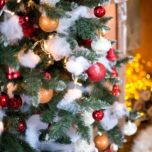 CFOFT Fake Snow | Christmas Village Decoration Cotton Snow Fluff - 17.6 OZ for Winter Mantle