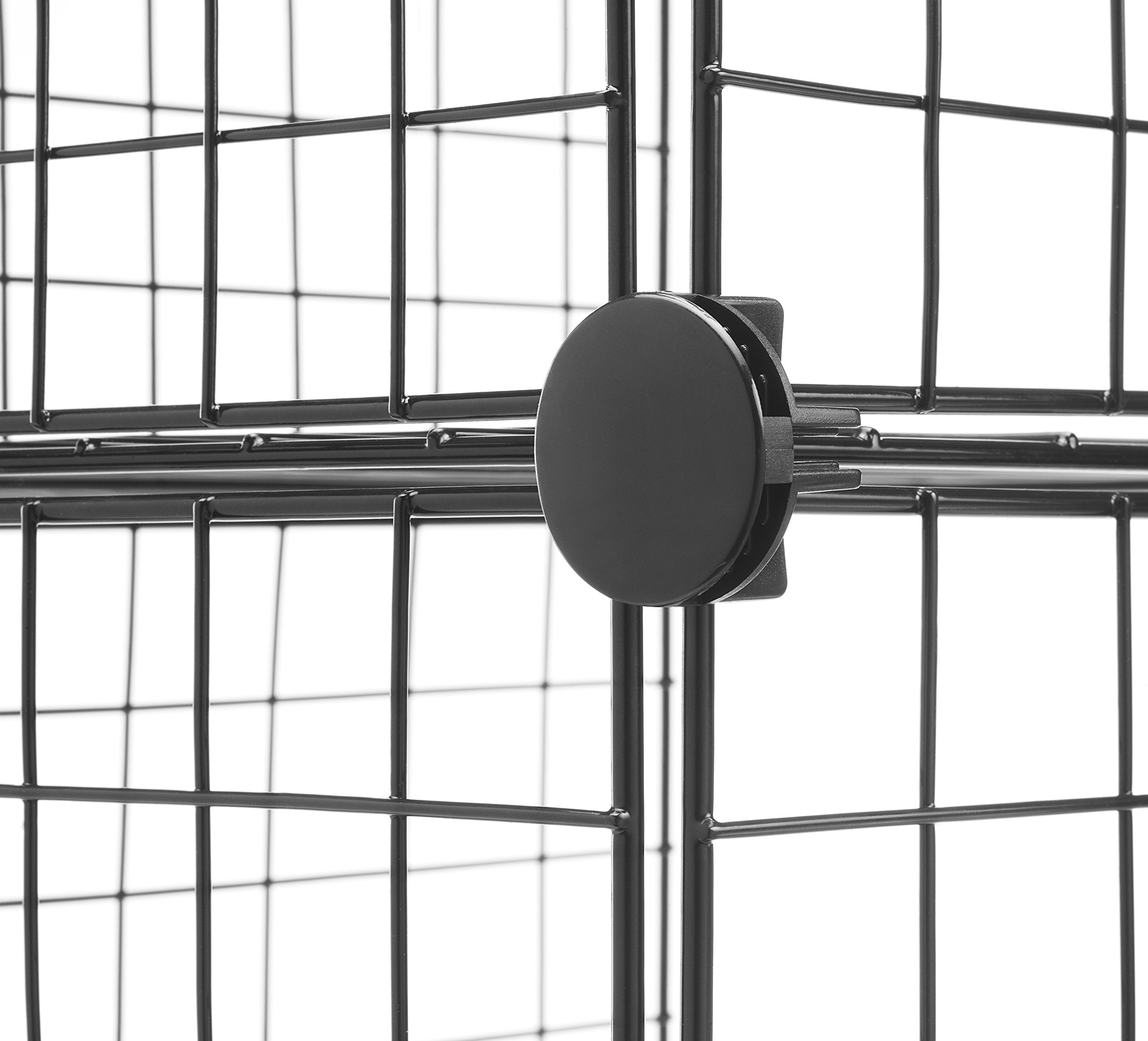 Whitmor Storage Cubes - Stackable Interlocking Wire Shelves -Black (Set of 4)