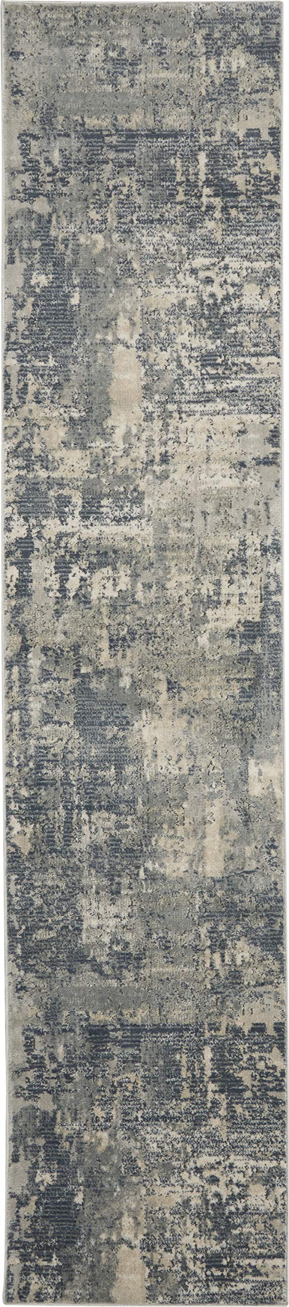 Nourison Home Concerto Grey Beige 2'2" x 7'6" Area Rug - Easy Clean, Non Shedding, Bed Room, Living Room, Dining Room, Kitchen (8' Runner)