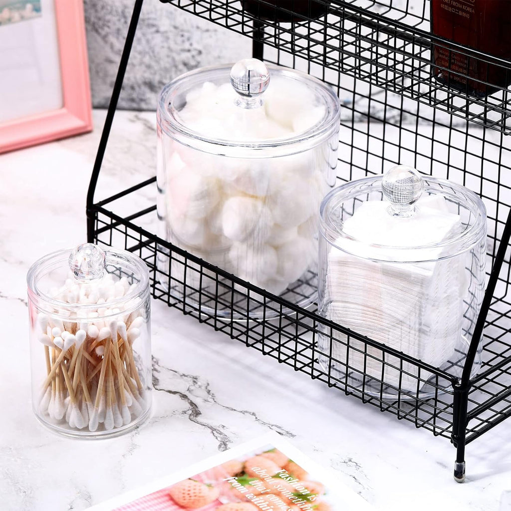 Meanplan Apothecary Jars - Clear Plastic Storage Containers with Lids | 10/22/39 oz, 9 Pack