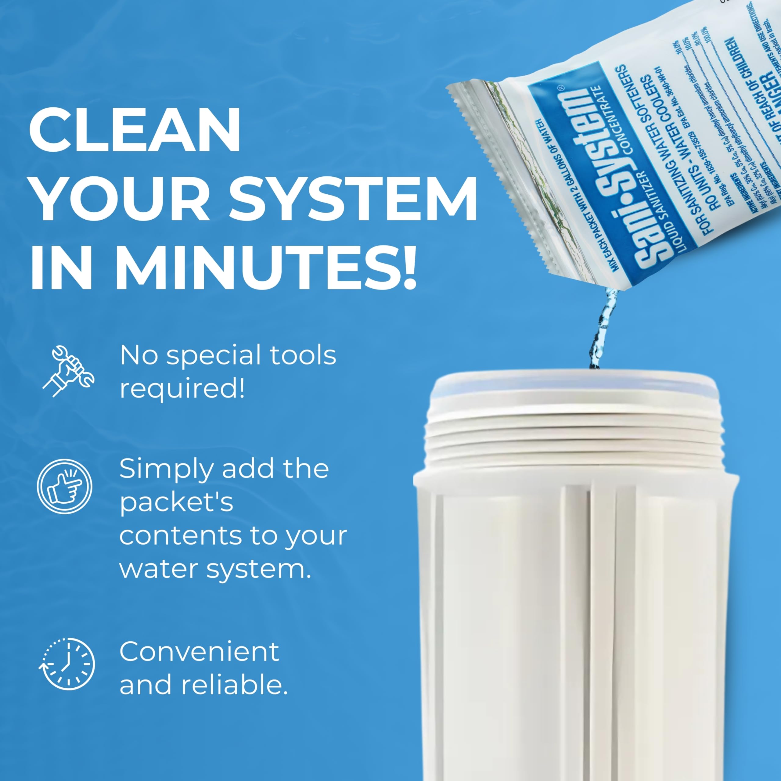 IPW Industries, Inc. - Sani System (SS24N) Liquid Cleaner for Reverse Osmosis (RO) System, Cooler, Whole House Water Softener and Home Improvement