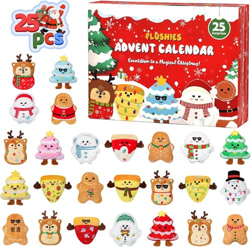 Emotional Plush Advent Calendar 2025 - 25 Mini Collectible Plushies | Unique Christmas Gift for Kids & Teens