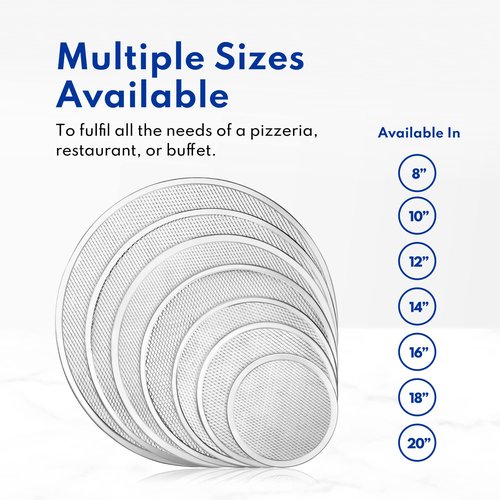 New Star Foodservice Restaurant-Grade Seamless Aluminum Pizza Baking Screen, 20 Inch, Pack of 6