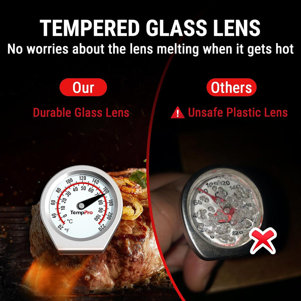 TempPro Instant Read Meat Thermometer - Portable Grill & Kitchen Thermometer for Steak, Turkey, Liquid