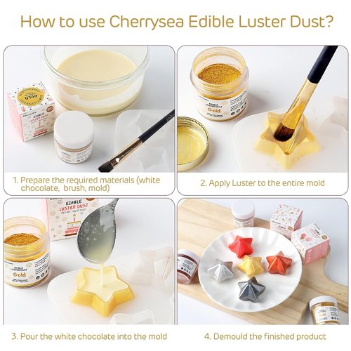 Cherrysea Red Edible Luster Dust - Tasteless Food Grade Cake Dusting Powder | 10 Grams for Baking