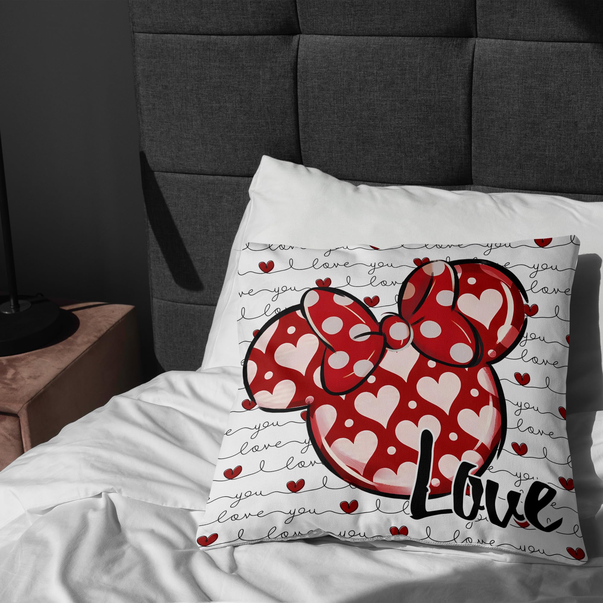Yarcooly Valentines Day Pillow Covers Set of 4 Galentines Day Throw Pillow Cases Pink Cartoon Mouse Decor Valentines Day Decorations for Home Party