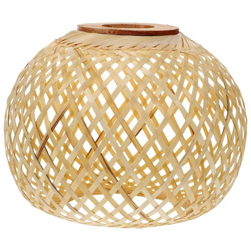GANAZONO Woven Bamboo Lamp Shade 7.67X7.67X6.10In Rustic Pendant Light Cover Hanging Ceiling Light Lampshade for Home Decor Eye Protection Easy Installation