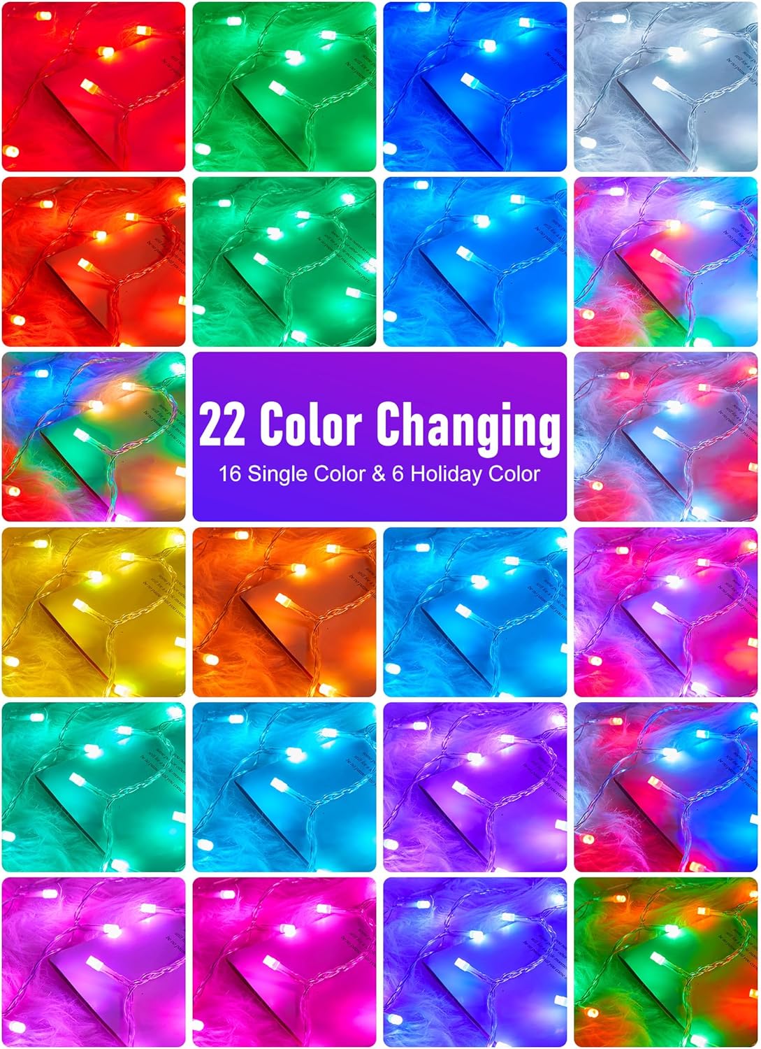 Minetom Color Changing String Lights - 100 LED Waterproof Fairy Lights | 33FT with Remote, 22 Colors for Indoor & Outdoor Decor
