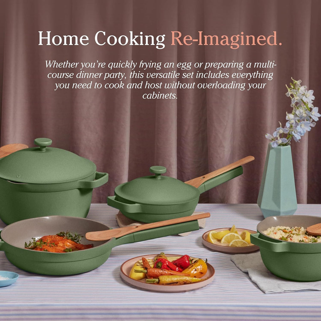 Our Place Cookware Set - 13-Piece Nonstick Kitchen Essentials | Toxin-Free, Heat Safe to 450°F | Blue Salt