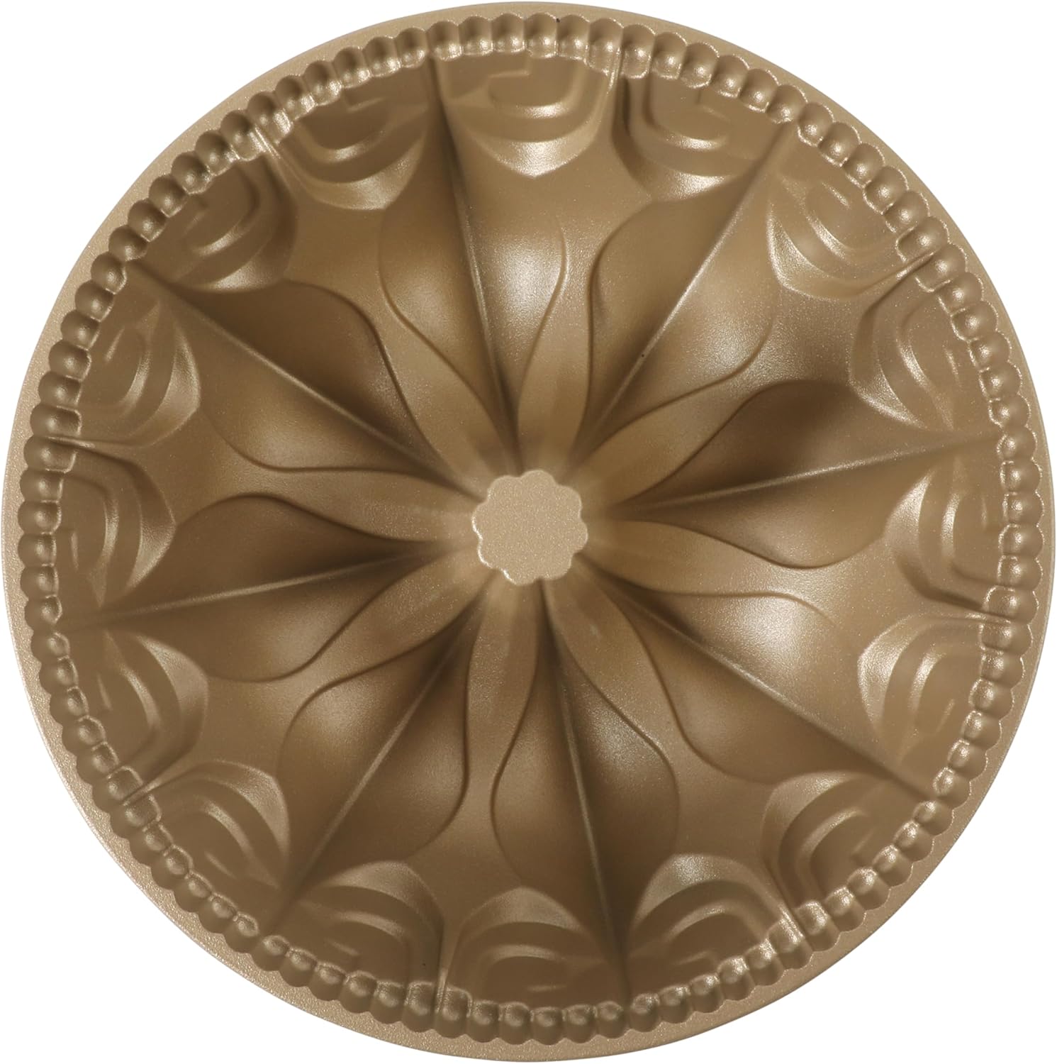 Martha Stewart Dunelle Cake Pan - 12-Cup Nonstick Fluted Tube Bakeware in Champagne Gold