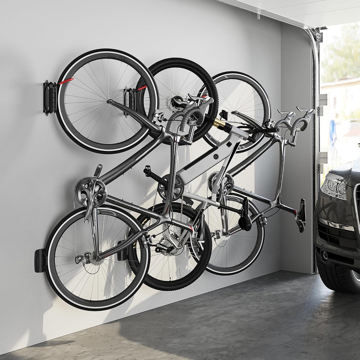 monTEK Swivel Bike Wall Mount - Space-Saving Vertical Bike Rack | Sturdy 66 lbs Capacity, Easy Installation