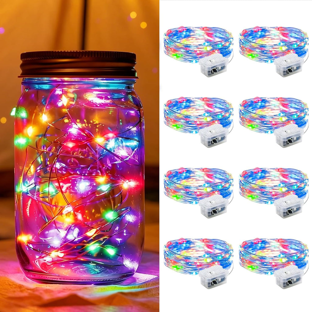 Skiennix 20 LED Fairy String Lights - 7Ft Waterproof Twinkle Lights for Weddings & Parties | Multicolor