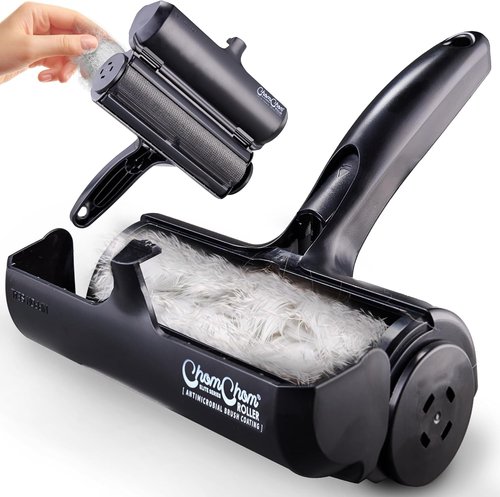 ChomChom Roller Pet Hair Remover - Eco-Friendly Lint Roller for Cats & Dogs | Original Size, Black
