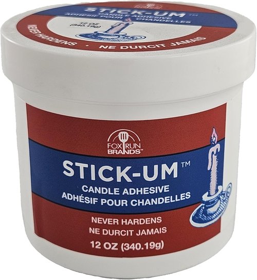 Fox Run Candle Adhesive - 12 Ounces of Stick-Um Candle Holder Dots for Secure Placement