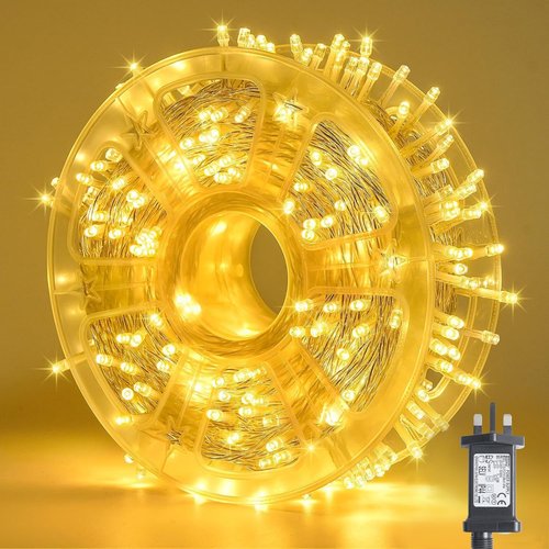 JMEXSUSS 400 LED Christmas Lights - 132 Ft Warm White String Lights with Remote | 8 Twinkle Modes for Indoor & Outdoor Holiday Decor