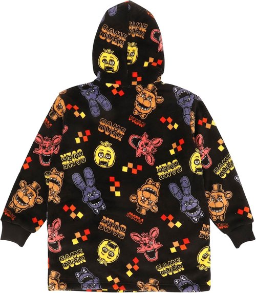 Five Nights At Freddy's Hoodie Blanket - Game Over All-Over Print | Black Sherpa Lined for Kids