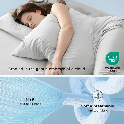Bedsure Silver Grey Satin Pillowcases - Cooling Queen Size Set of 2 for Ultimate Comfort