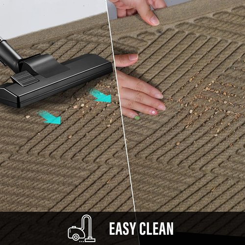 HIYARD Sturdy Front Door Mat - Absorbent, Non-Slip, Stain Resistant | Low Profile 30×17, Beige