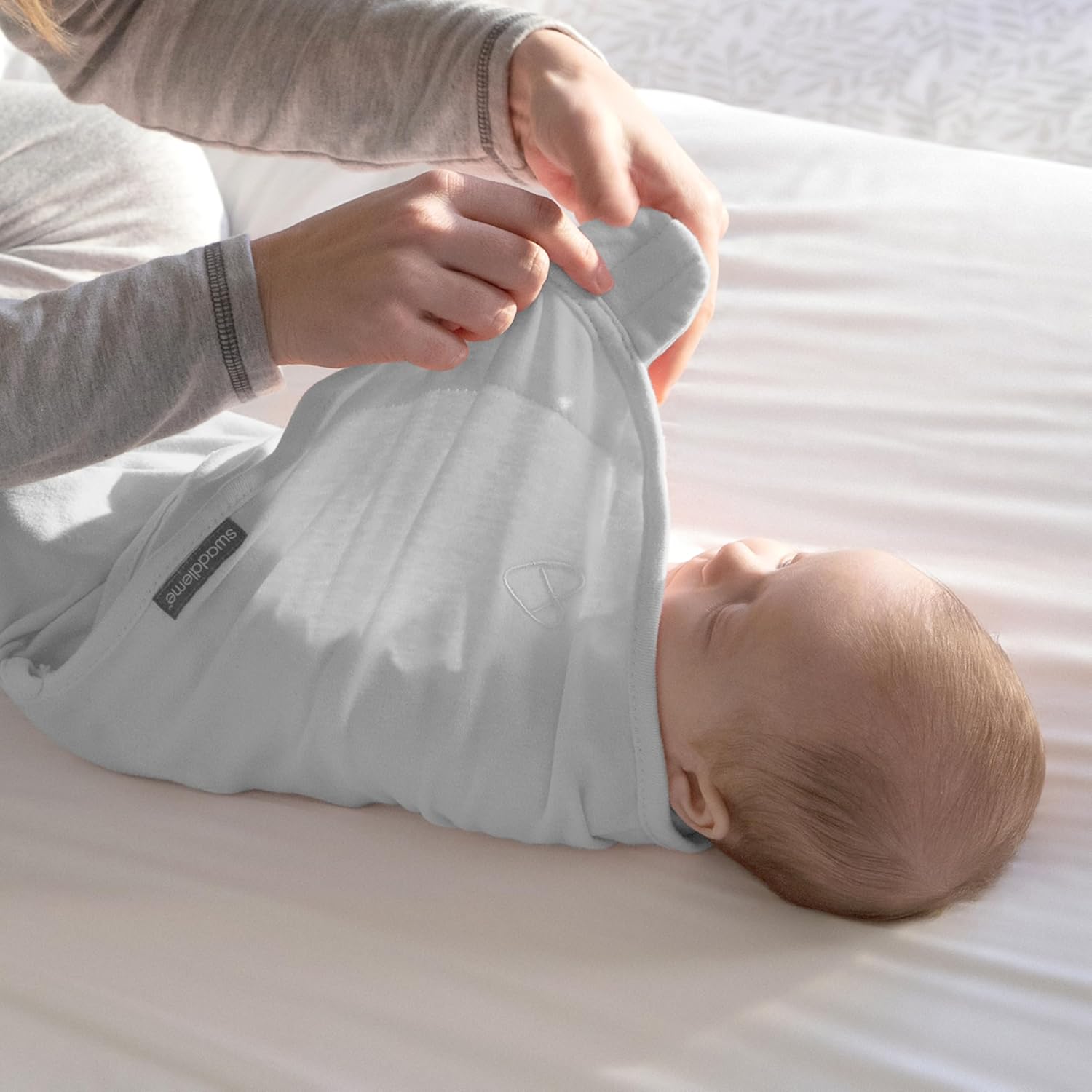 SwaddleMe by Ingenuity Baby Swaddle Blanket - 100% Cotton, Improves Sleep & Calms Reflex | 0-3 Months, 2-Pack - Tropical Dino