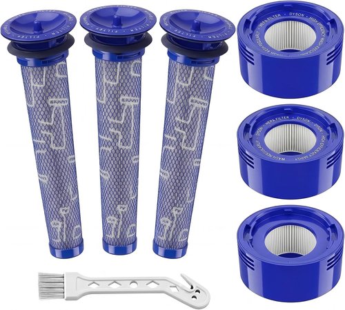 Dyson Vacuum Filter Replacement Kit - 6 Pack for V7, V8 Animal & Absolute | Includes 3 Post & 3 Pre Filters