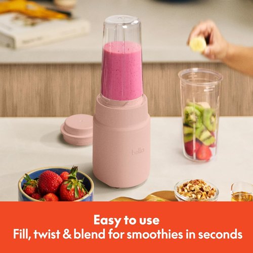 Bella Portable Rocket Blender - 6 Pcs Juicer & Smoothie Maker | BPA-Free, 240W, 4 Tip Stainless Steel Blade, Dishwasher Safe