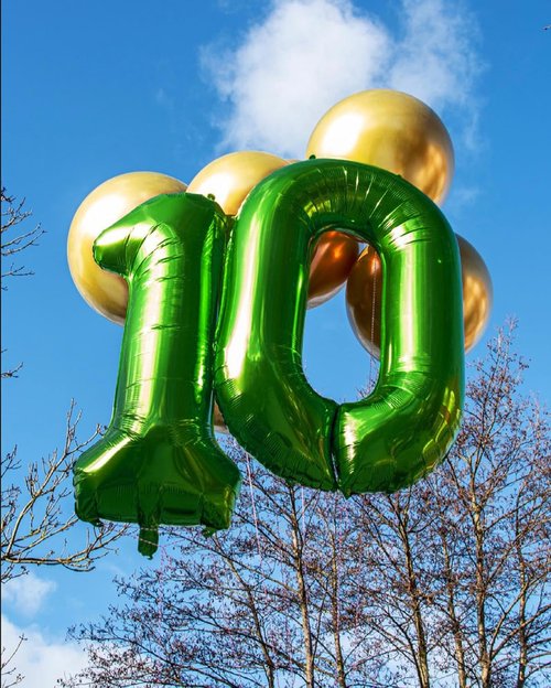 40 Inch Dark Green Number 40 Balloon - Giant Foil Decoration for 40th Birthday Party