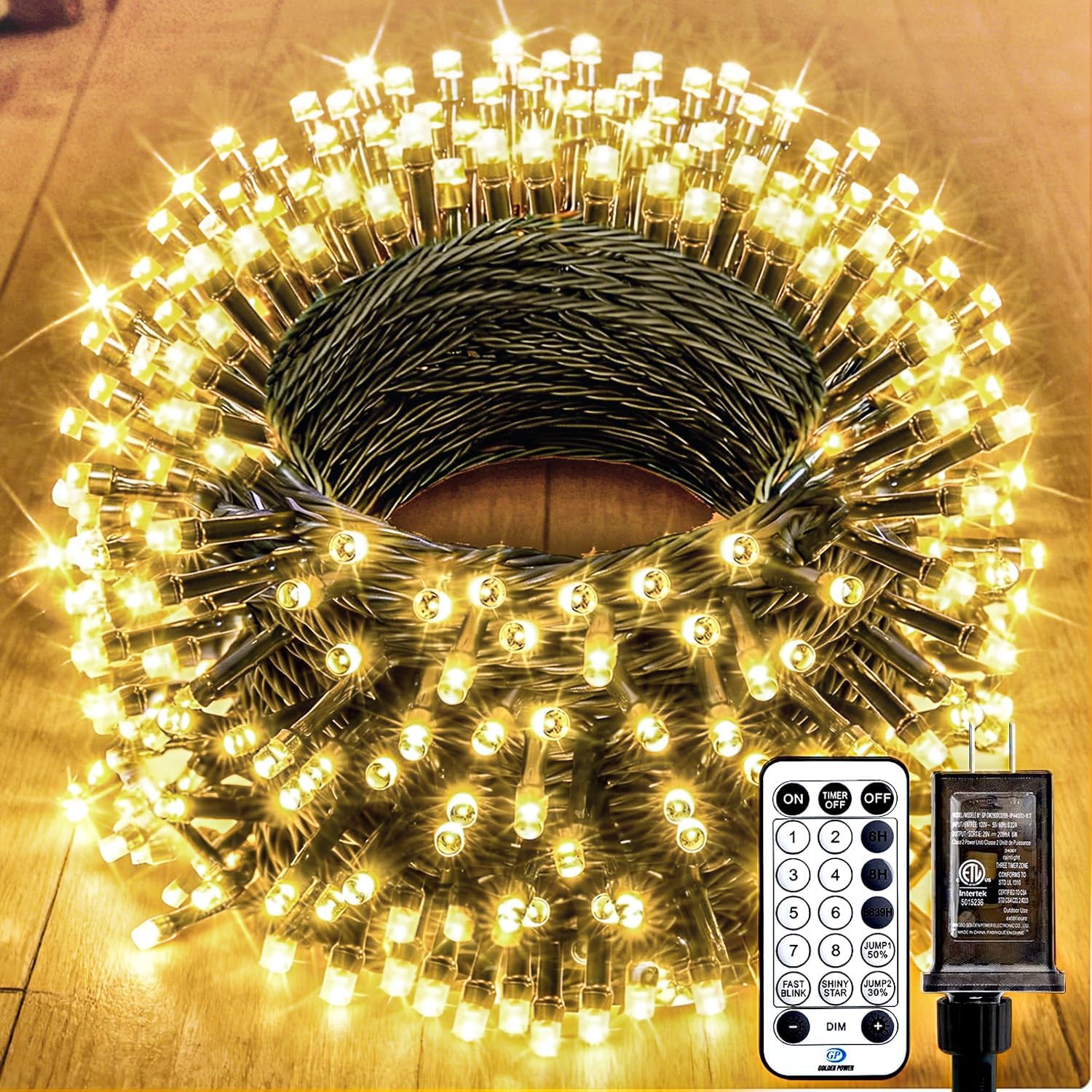 66FT 200 LED Christmas Tree Lights - Twinkle Fairy String Lights with 8 Flashing Modes | Warm White