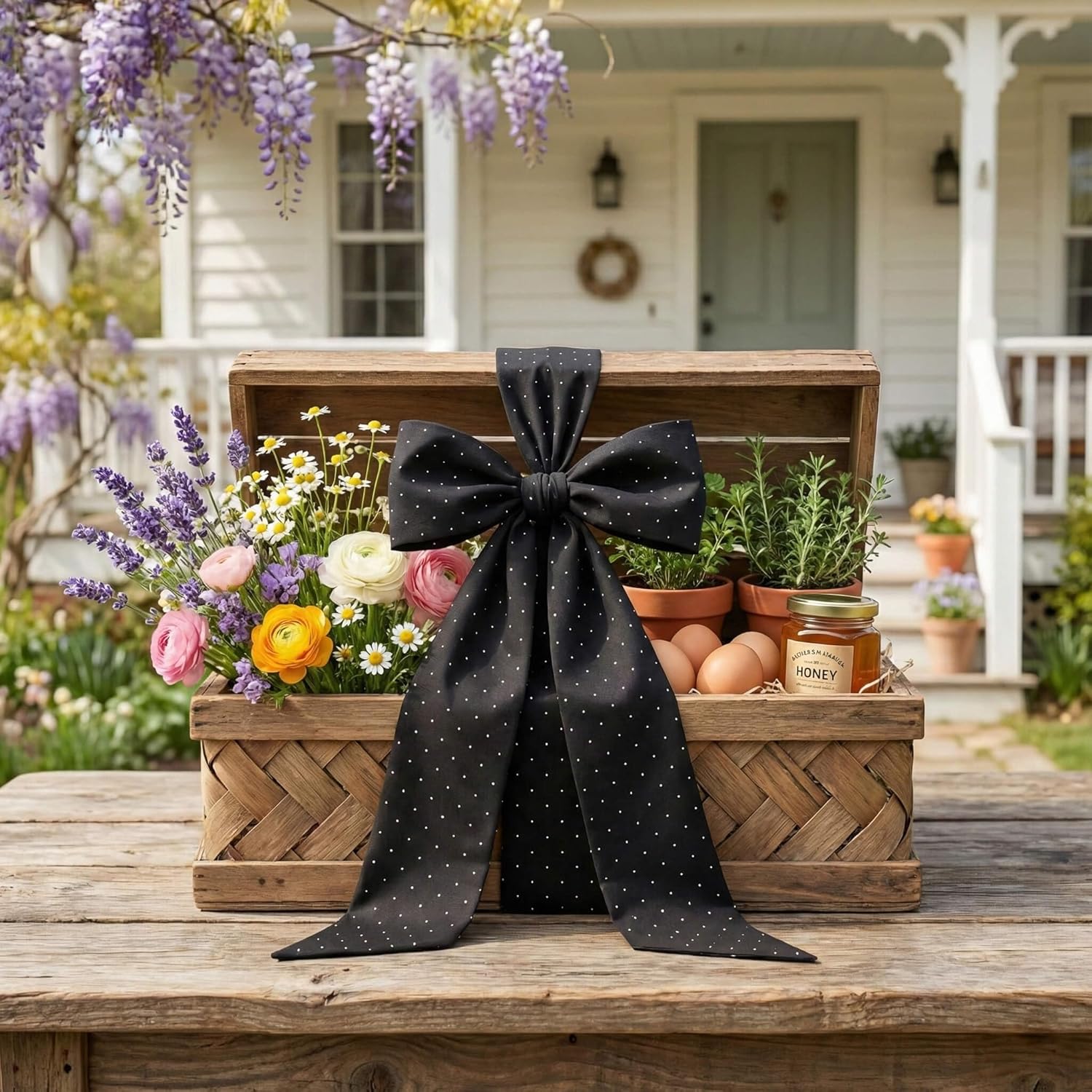 YKW Black Rhinestone Wreath Sash - 2 Pack Sparkle Ribbon for Christmas & Wedding Decor | 54x5 Inch
