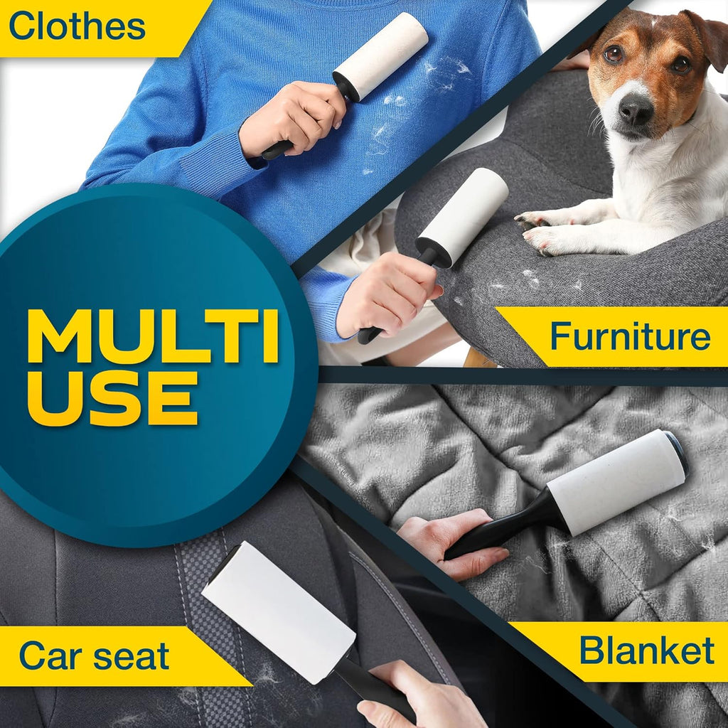 Skiennix Lint Rollers - Effective Pet Hair Remover for Couch, Clothes & Furniture - 5 Large Sticky Rollers