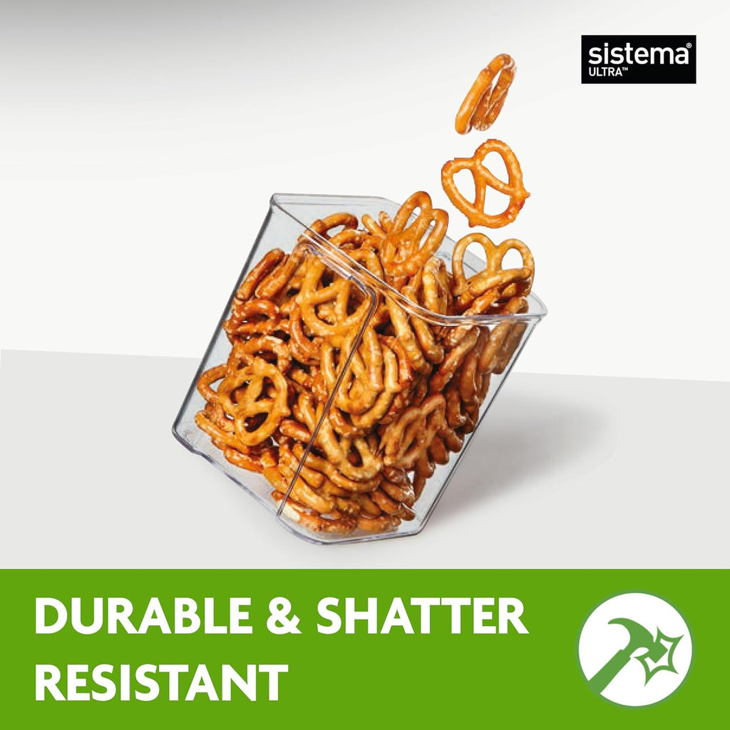 Sistema Tritan Ultra Airtight Kitchen Storage Containers - 5-Pack Clear Stackable BPA-Free